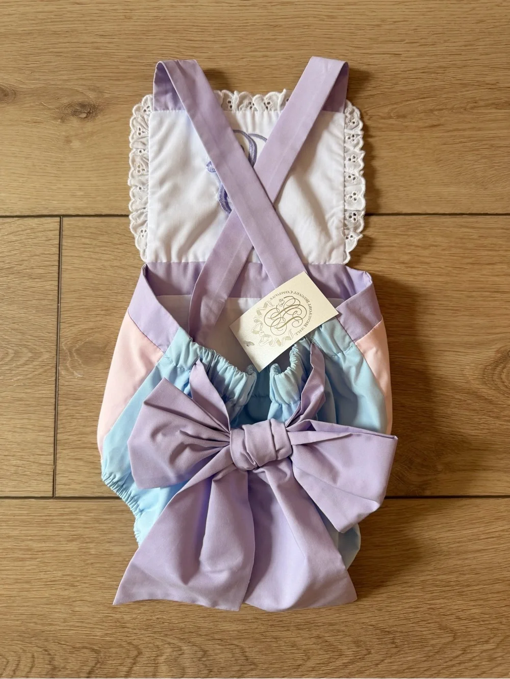 The Beaufort Bonnet Company Lavender and Gold Baby Garment